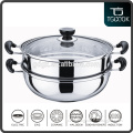 Stainless steel double use steamer pot and soup pot, induction cooking pot, food warmer